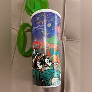 Disney World Mug with Green Handle and Colorful Design